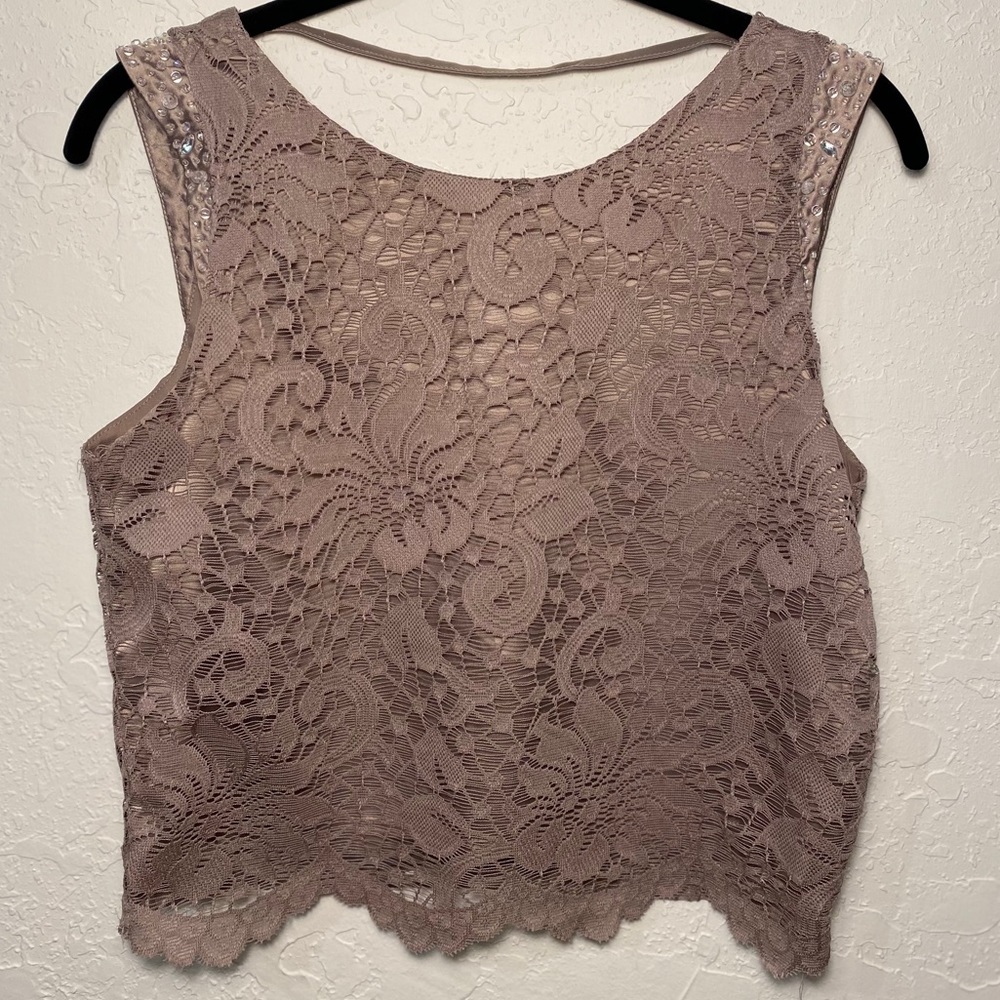 Lace lilac crop top